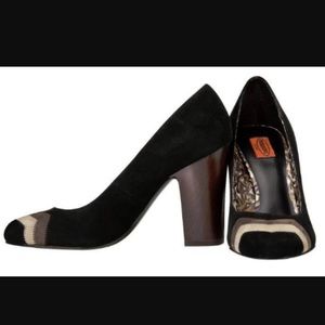 Missoni for Target Black Suede Block Heel Pumps, 8.5